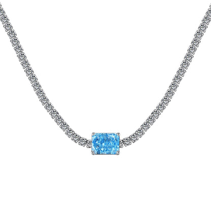 [Vivid Aurora]2.0 carat Ornate Emerald Cut Necklace