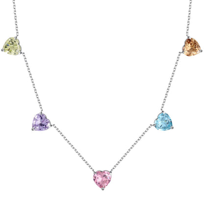 [Vivid Aurora]Sparkling Colorful Heart Cut Necklace