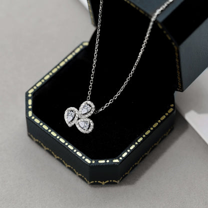 [Vivid Aurora]Elegant Flower Shape Pear Cut Necklace