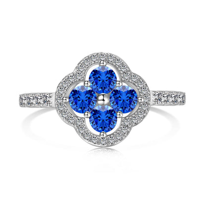 [Vivid Aurora]Ring mit vierblättrigem Kleeblatt-Blumendesign