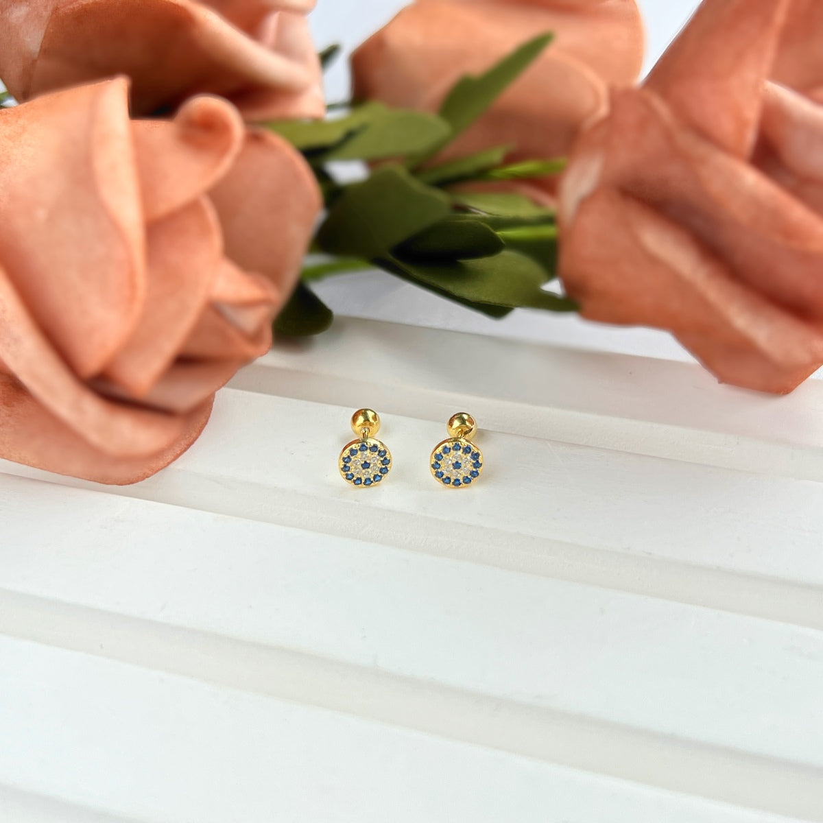 [Vivid Aurora]Devil's Eye Ear Bone Nail Earrings