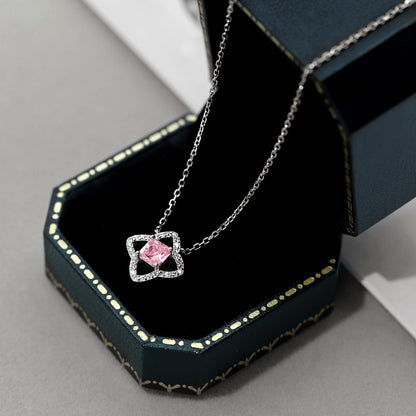 [Vivid Aurora]Exquisite Flower Shape Princess Cut Necklace