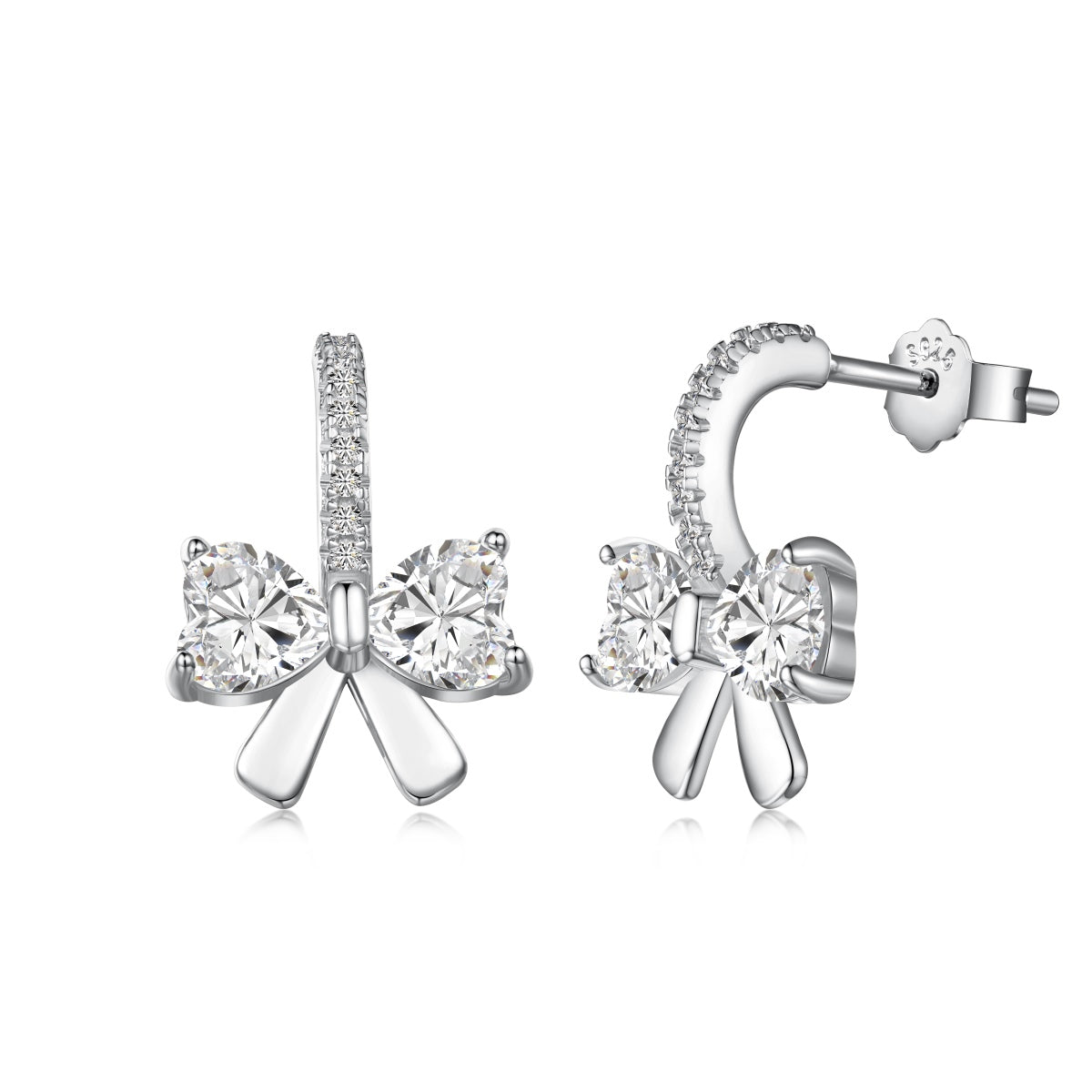 [Vivid Aurora]Exquisite Earrings With Heart-Shaped Bow Design