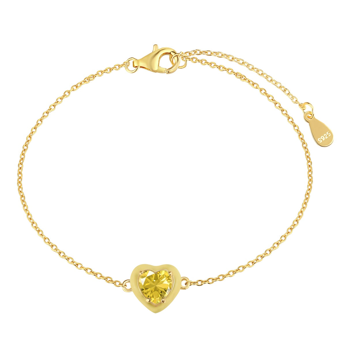 [Vivid Aurora]Sparkling Romantic Heart Shape Lover Bracelet