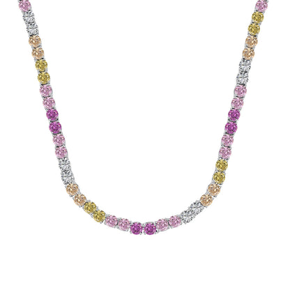 [Vivid Aurora]Delicate Colorful Tennis Necklace