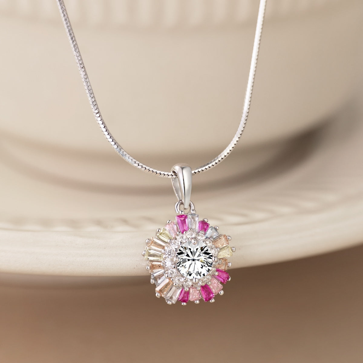 [Vivid Aurora]Charming Flower Colorful Necklace