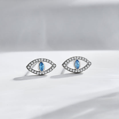 [Vivid Aurora]Blue Devil Eyes Hollow Stud Earrings