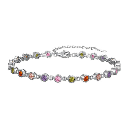 [Vivid Aurora]Sparkling Exquisite Round Cut Party Bracelet