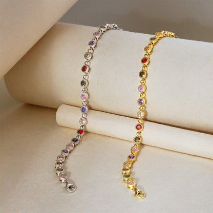 [Vivid Aurora]Sparkling Exquisite Round Cut Party Bracelet