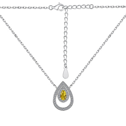 [Vivid Aurora]Sparkling Pear Cut Necklace