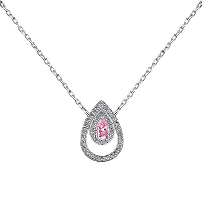 [Vivid Aurora]Sparkling Pear Cut Necklace