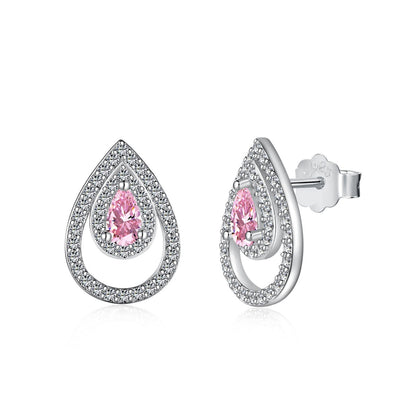 [Vivid Aurora]Sparkling Delicate Water Drop Shape Daily Earrings