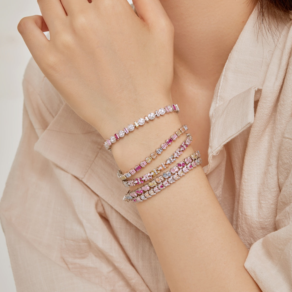 [Vivid Aurora]Radiant Colorful Round Shape Daily Bracelet