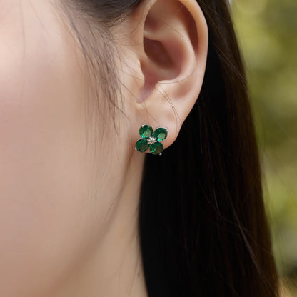 [Vivid Aurora]Four-Leaf Clover Eight-Pointed Star Earrings