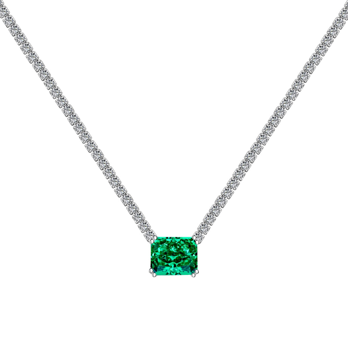 [Vivid Aurora]4.0 Carat Elegant Radiant Cut Necklace