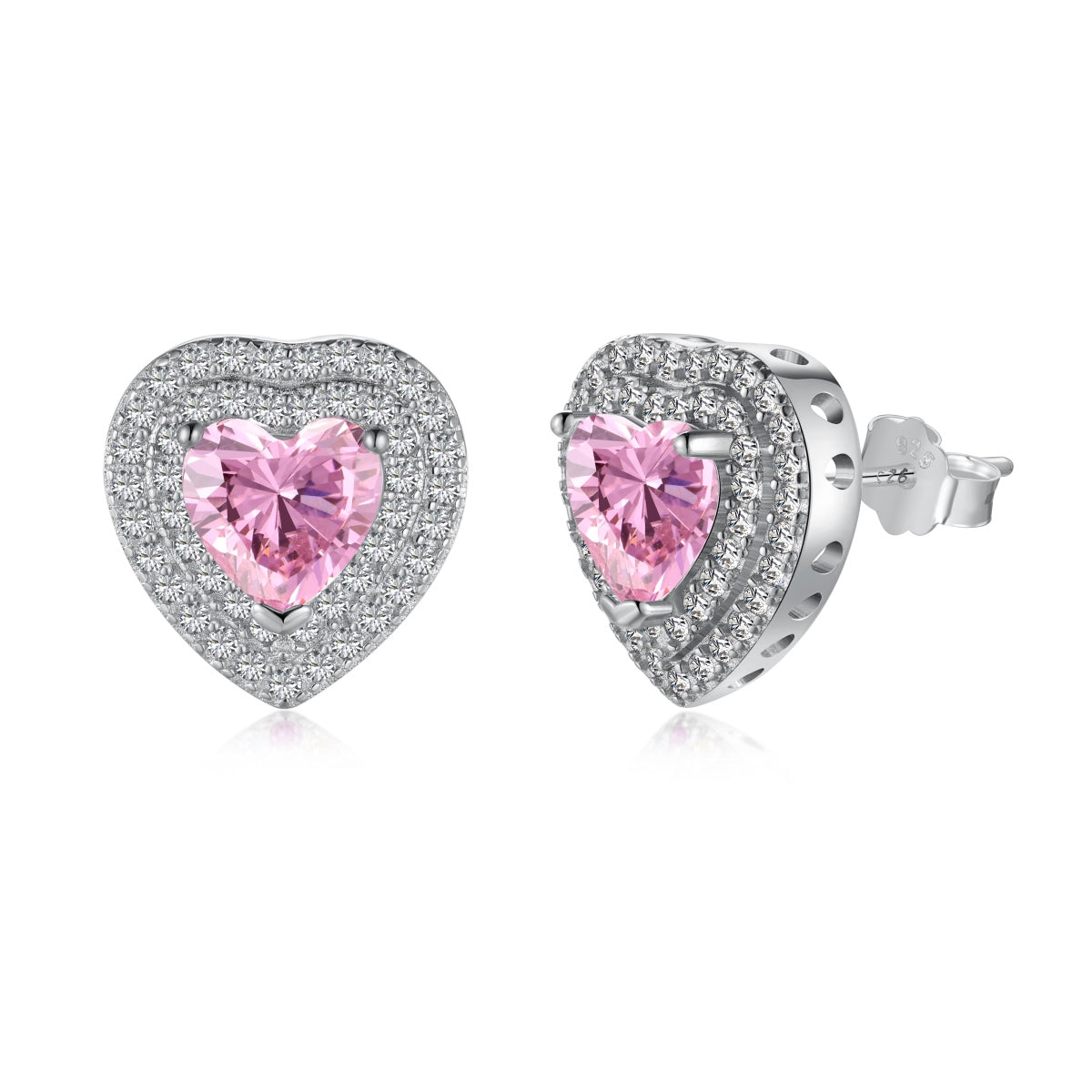 [Vivid Aurora]Dazzling Heart Shape Lover Earrings